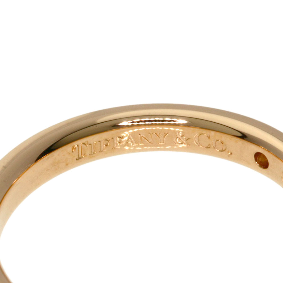 TIFFANY&Co. Stacking Band 1P Diamond Ring K18 Pink Gold Ladies [Used]
