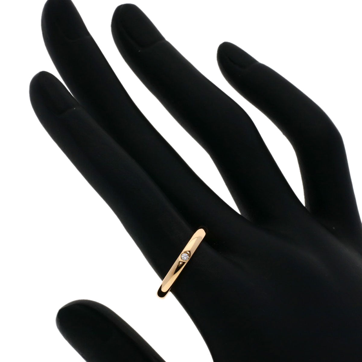 TIFFANY&Co. Stacking Band 1P Diamond Ring K18 Pink Gold Ladies [Used]