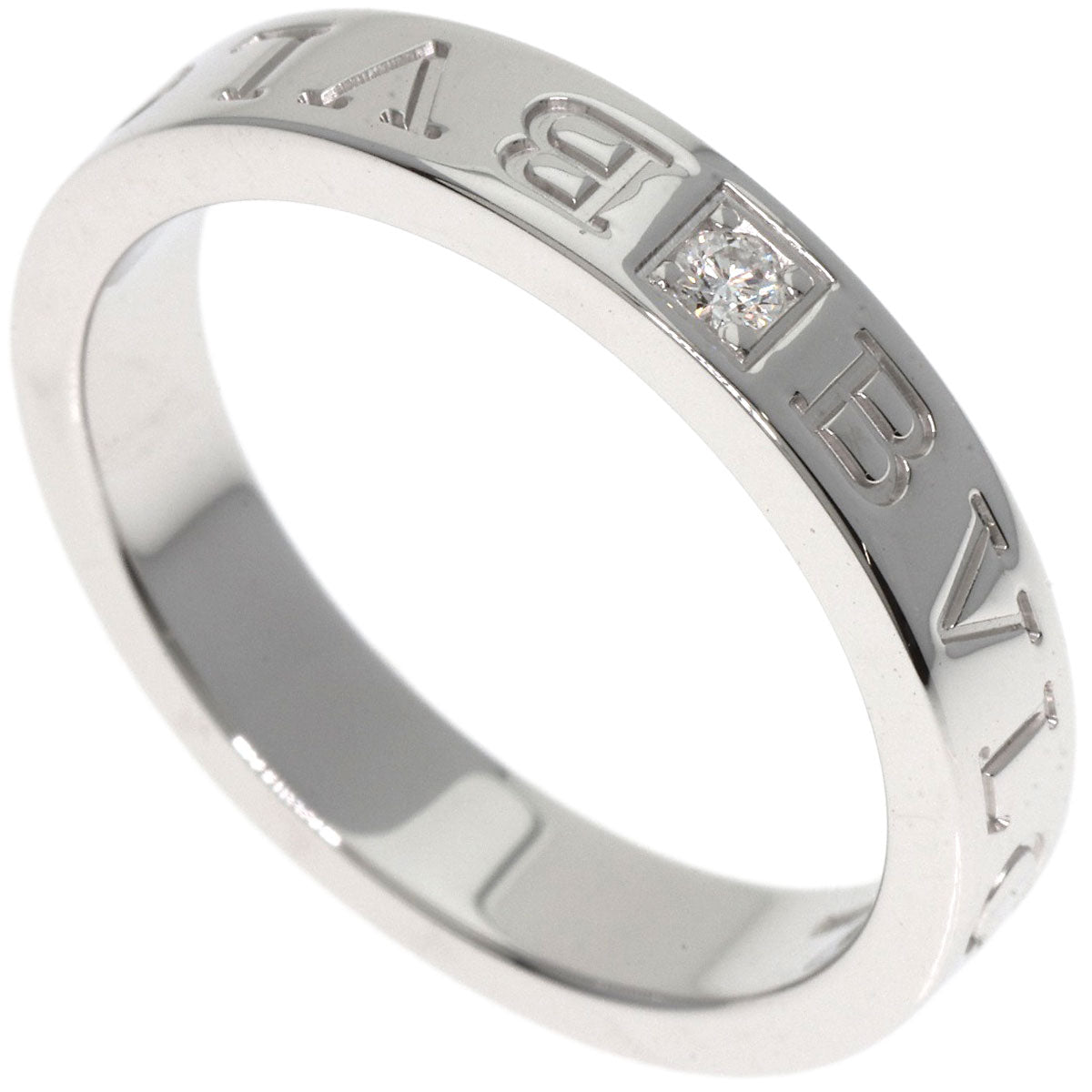 BVLGARI Double logo Diamond Ring K18 White Gold Ladies [Used]