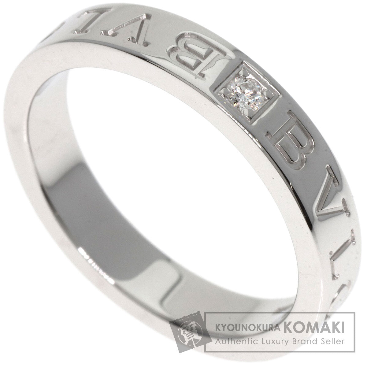 BVLGARI Double logo Diamond Ring K18 White Gold Ladies [Used]