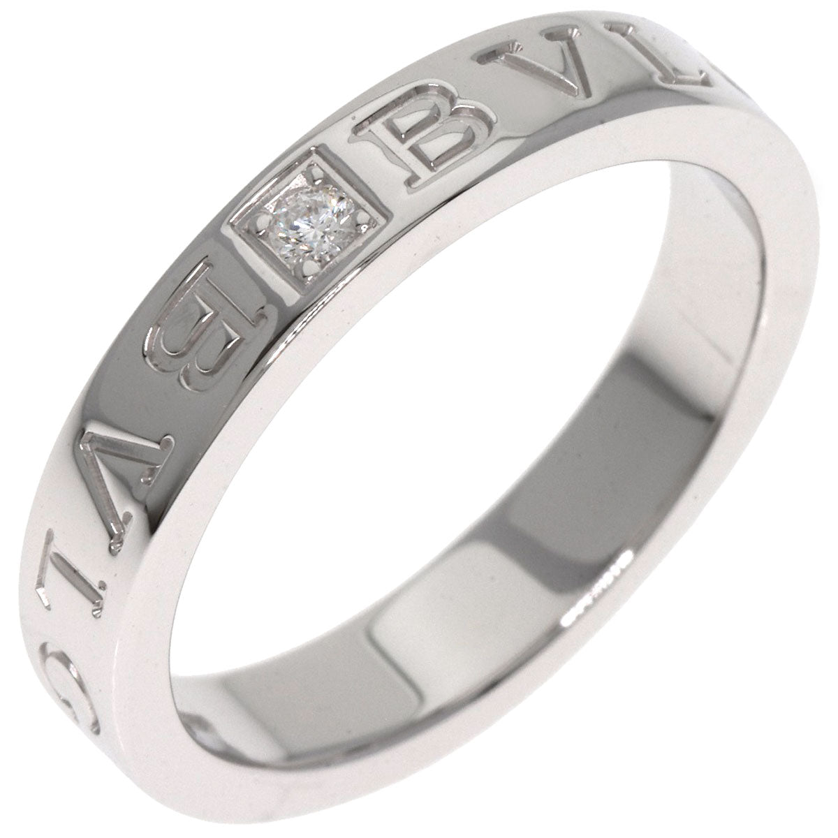 BVLGARI Double logo Diamond Ring K18 White Gold Ladies [Used]