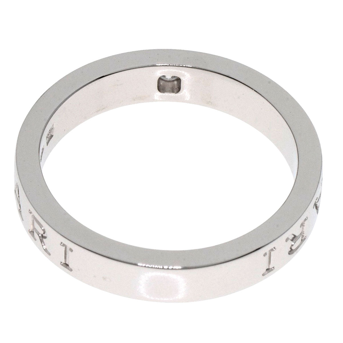 BVLGARI Double logo Diamond Ring K18 White Gold Ladies [Used]