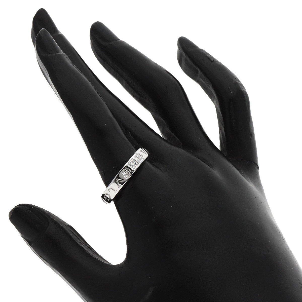 BVLGARI Double logo Diamond Ring K18 White Gold Ladies [Used]