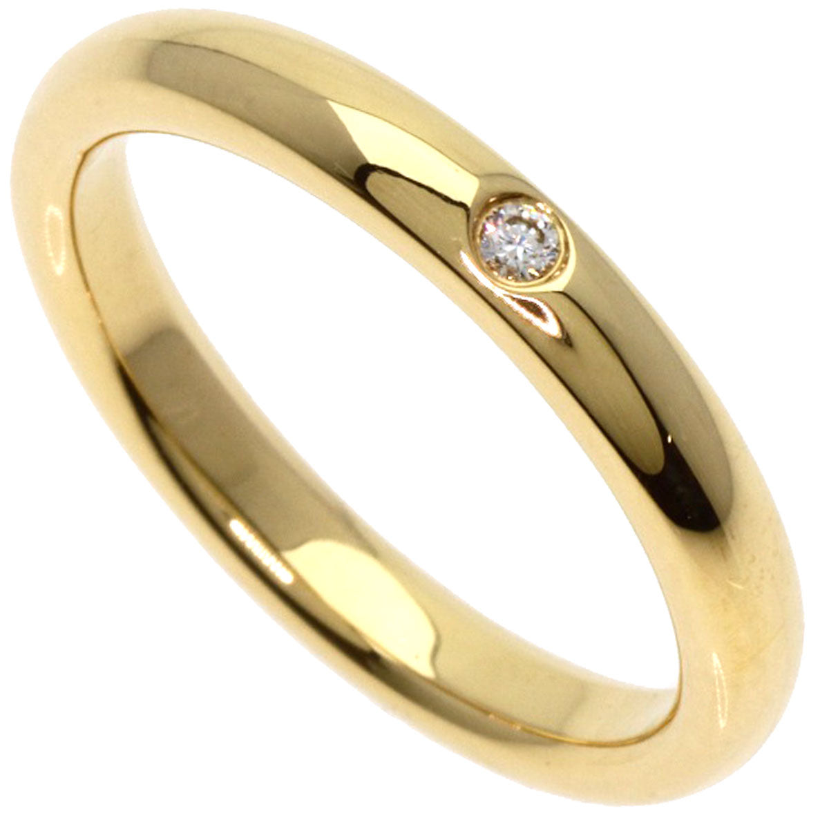 TIFFANY&Co. Stacking band 1P Diamond Ring K18 Yellow Gold Ladies [Used]