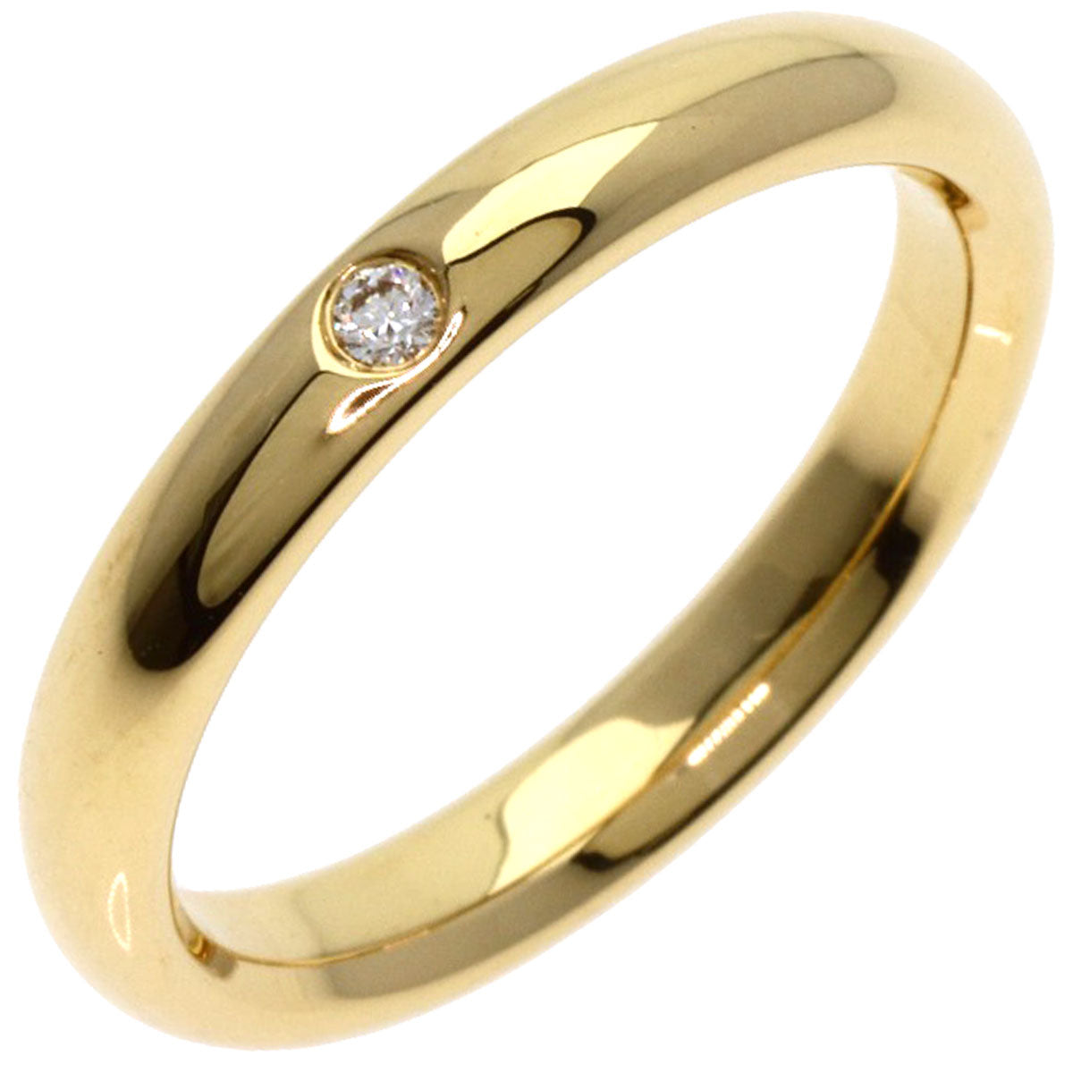 TIFFANY&Co. Stacking band 1P Diamond Ring K18 Yellow Gold Ladies [Used]
