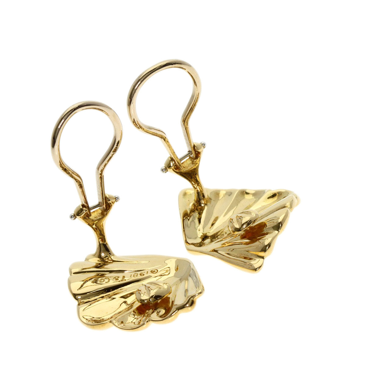 TIFFANY&Co. Shell motif Earring K18 Yellow Gold Ladies [Used]