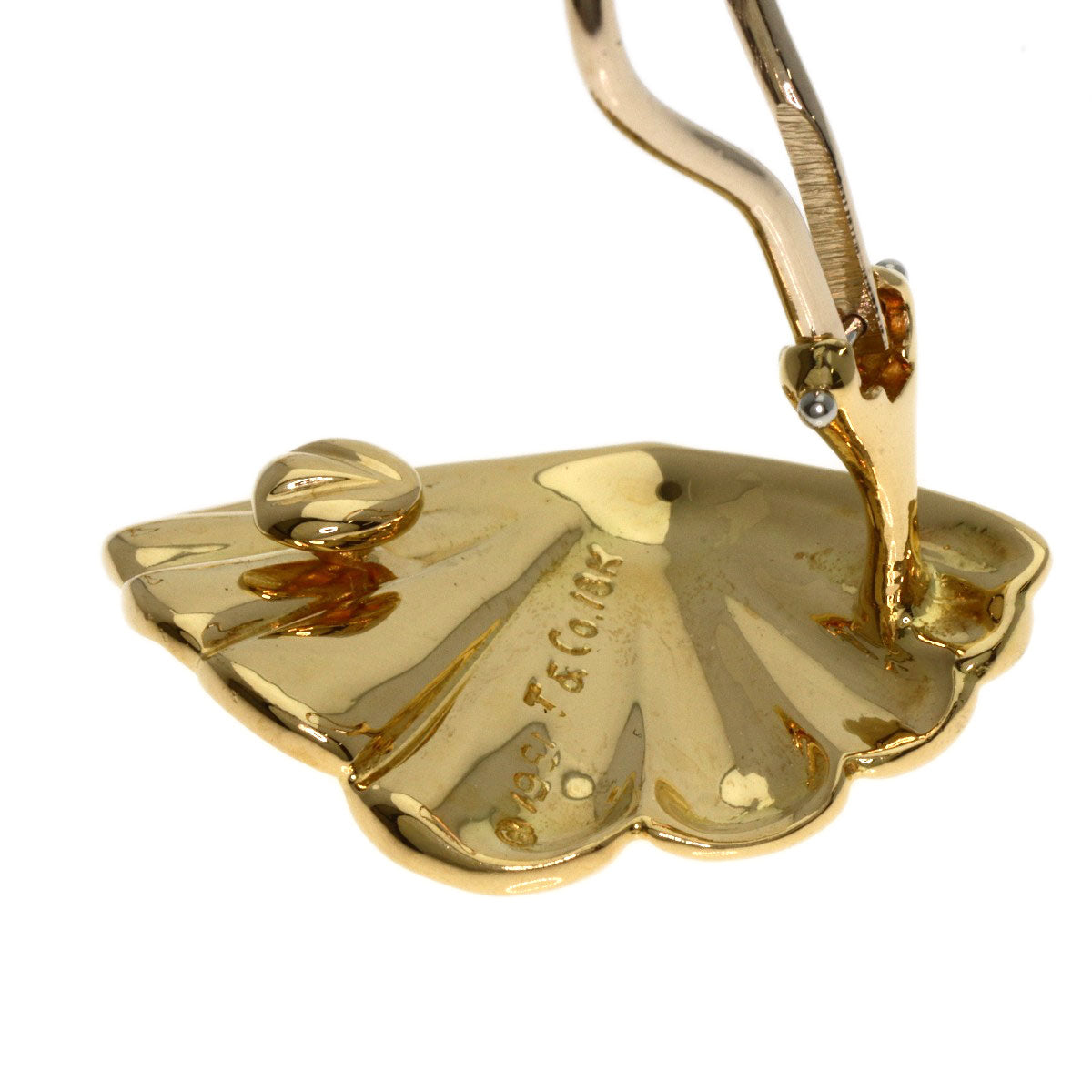 TIFFANY&Co. Shell motif Earring K18 Yellow Gold Ladies [Used]