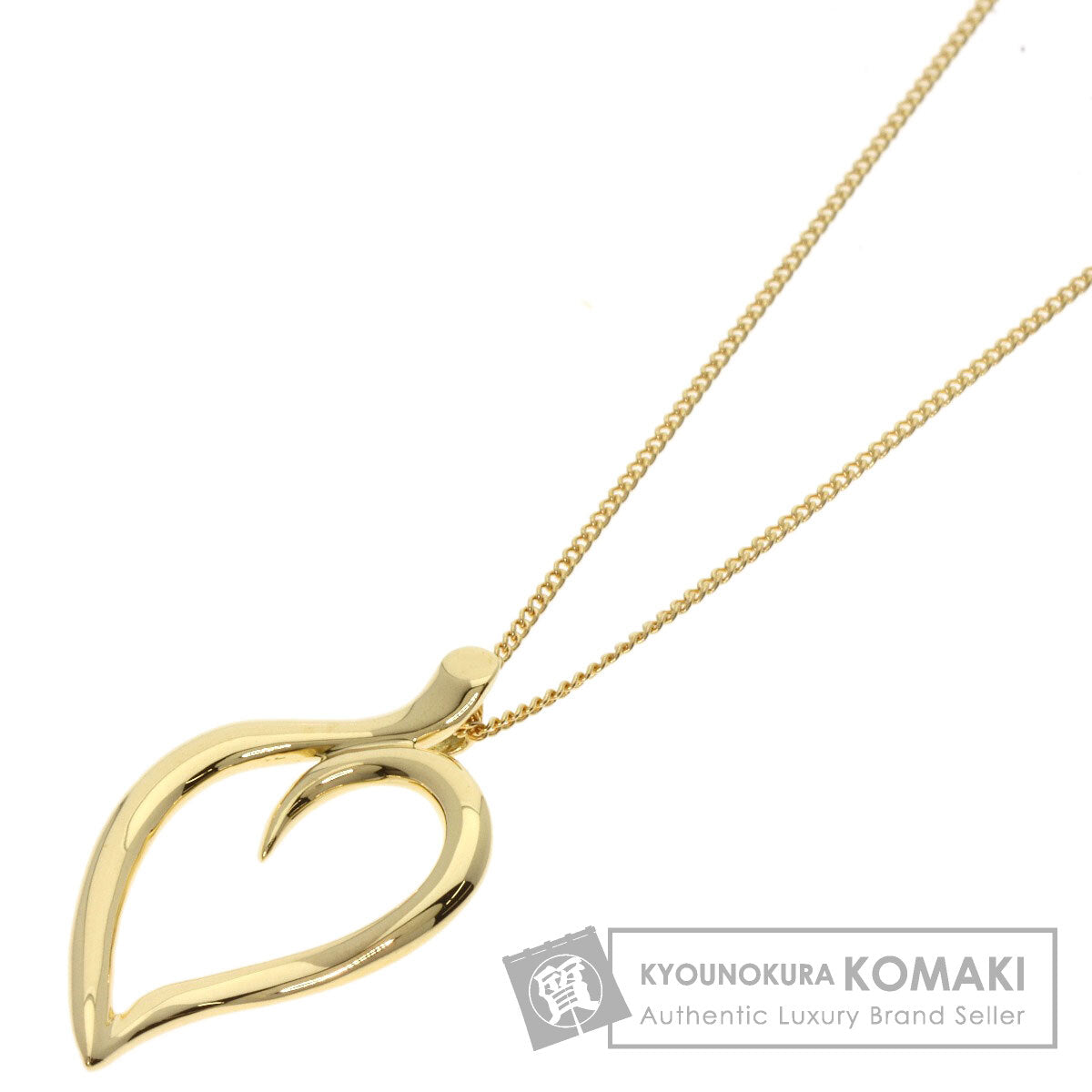 TIFFANY&Co. Leaf heart Necklace K18 Yellow Gold Ladies [Used]