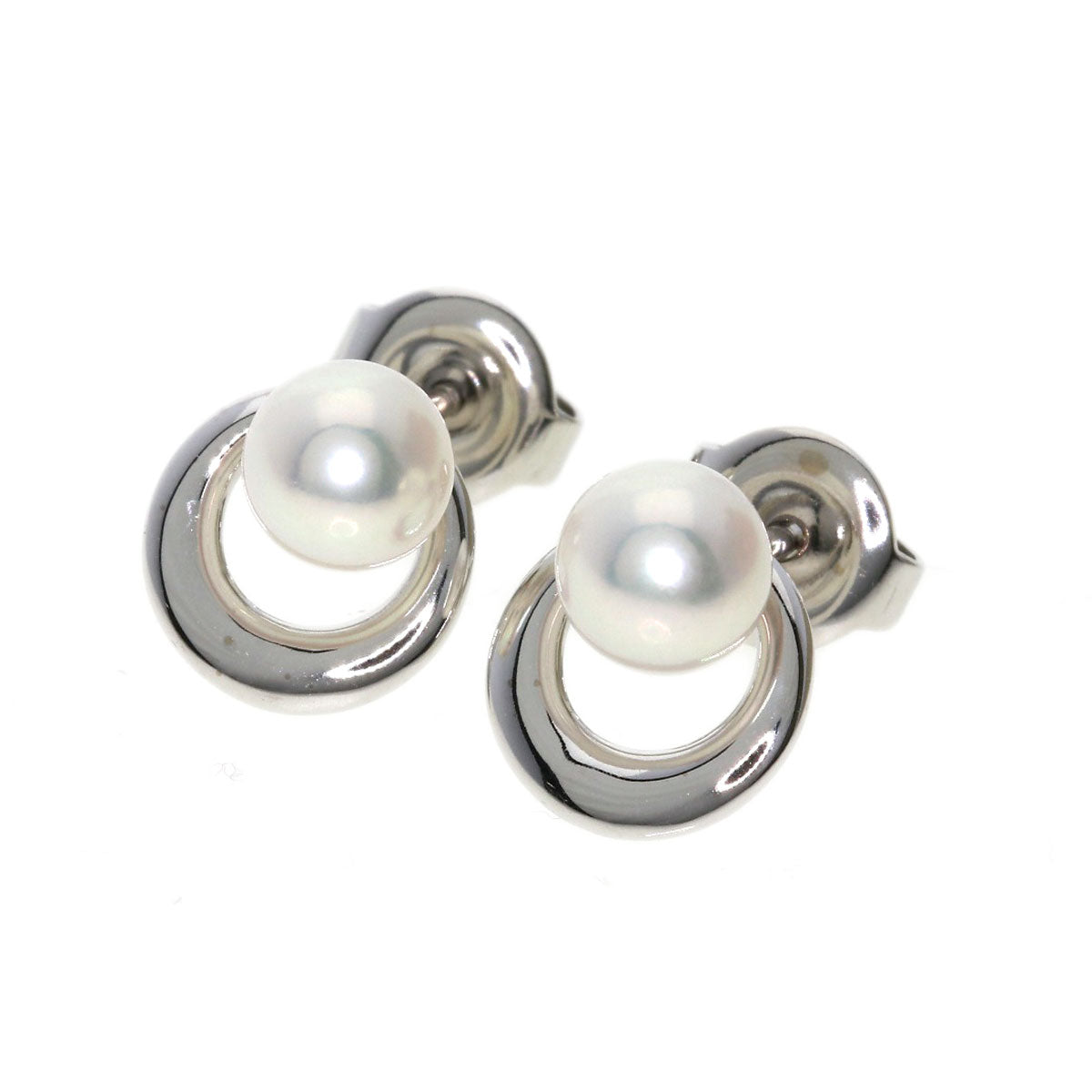 MIKIMOTO Akoya pearl Pearl earring K18 White Gold Ladies [Used]