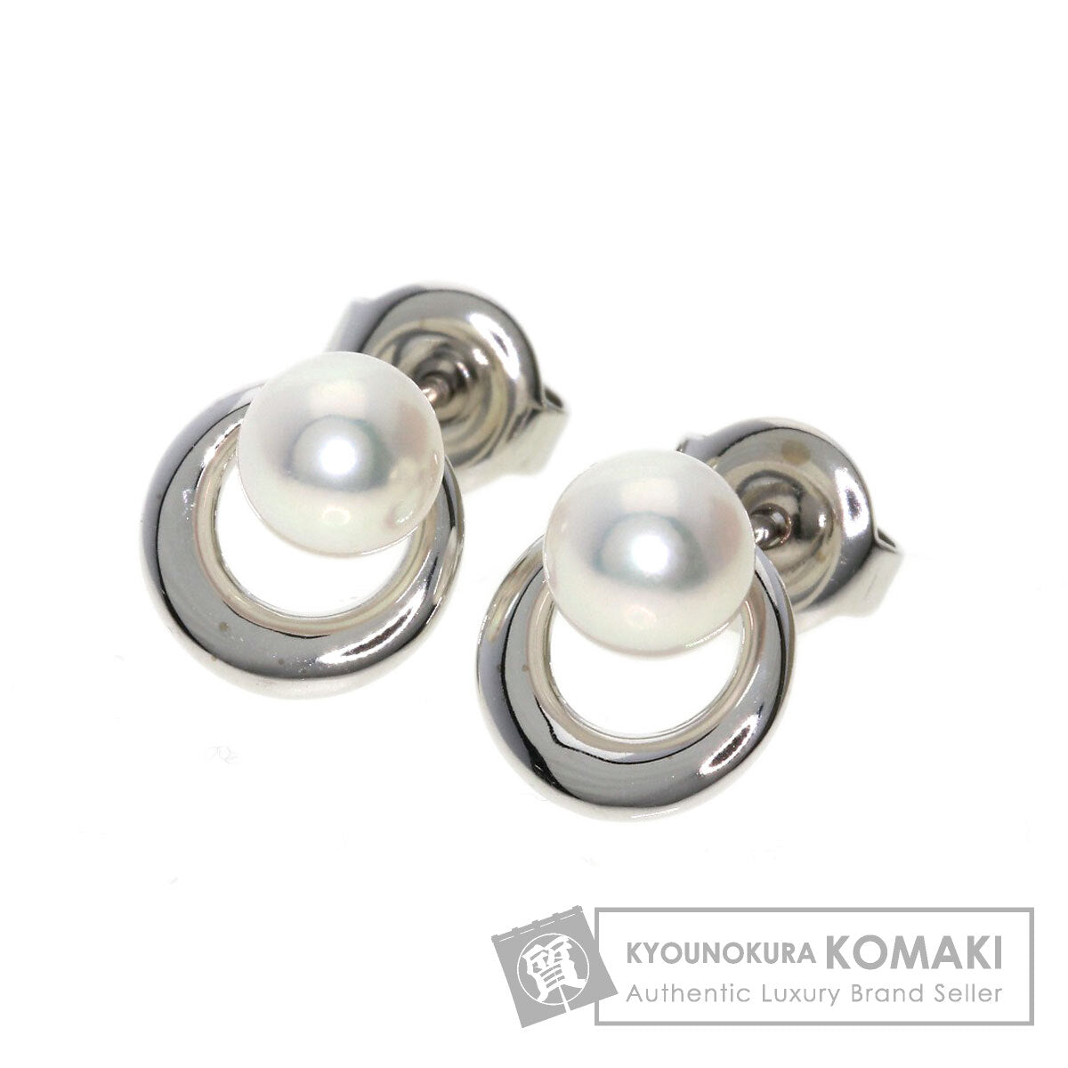 MIKIMOTO Akoya pearl Pearl earring K18 White Gold Ladies [Used]