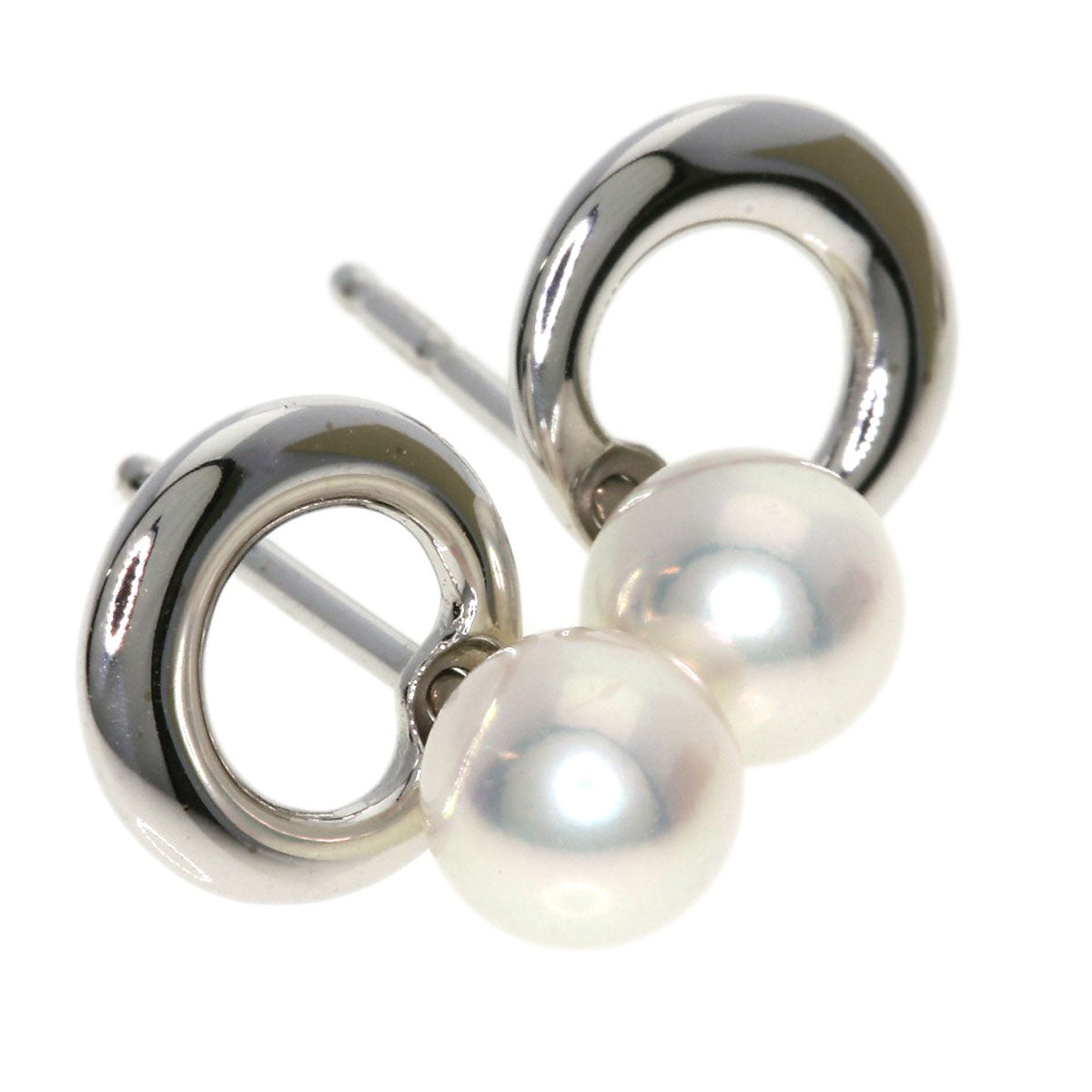 MIKIMOTO Akoya pearl Pearl earring K18 White Gold Ladies [Used]