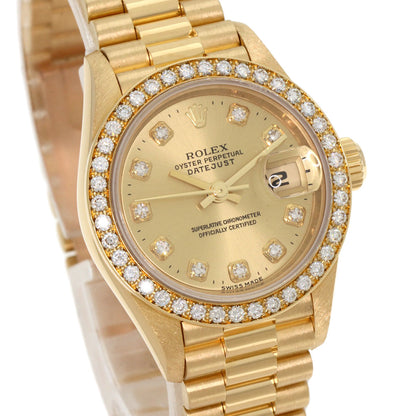 ROLEX DATEJUST 10P Diamond Watches 69138G K18 Yellow Gold/18K Yellow Gold Ladies