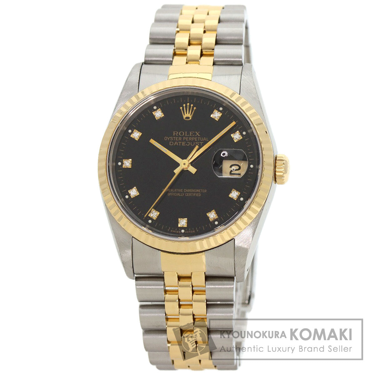ROLEX DATEJUST 10P Diamond Watches 16233G Stainless Steel/SSxK18YG mens