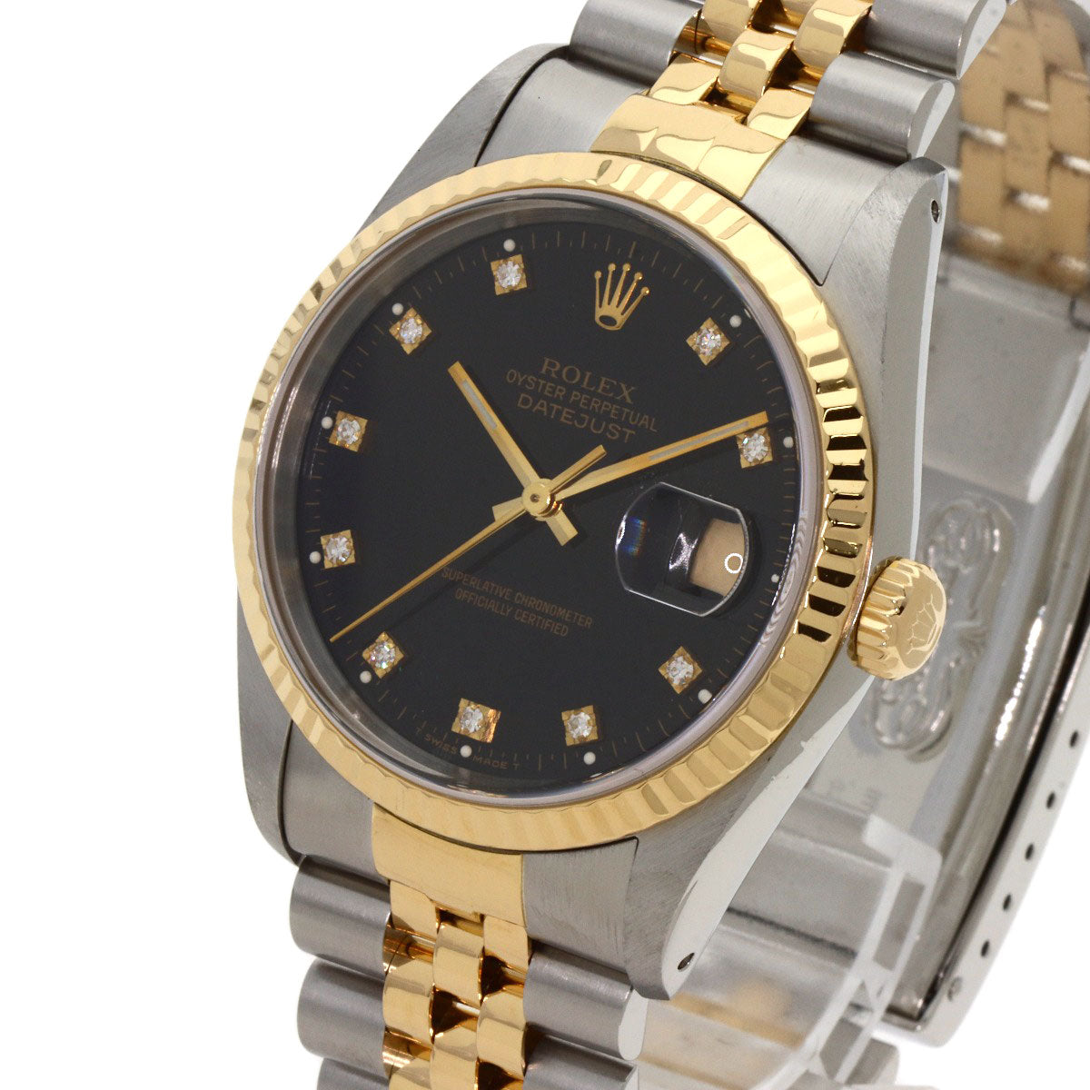 ROLEX DATEJUST 10P Diamond Watches 16233G Stainless Steel/SSxK18YG mens
