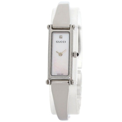 GUCCI Square Face Bangle 1P Diamond Watches 1500L Stainless Steel/Stainless Steel Ladies