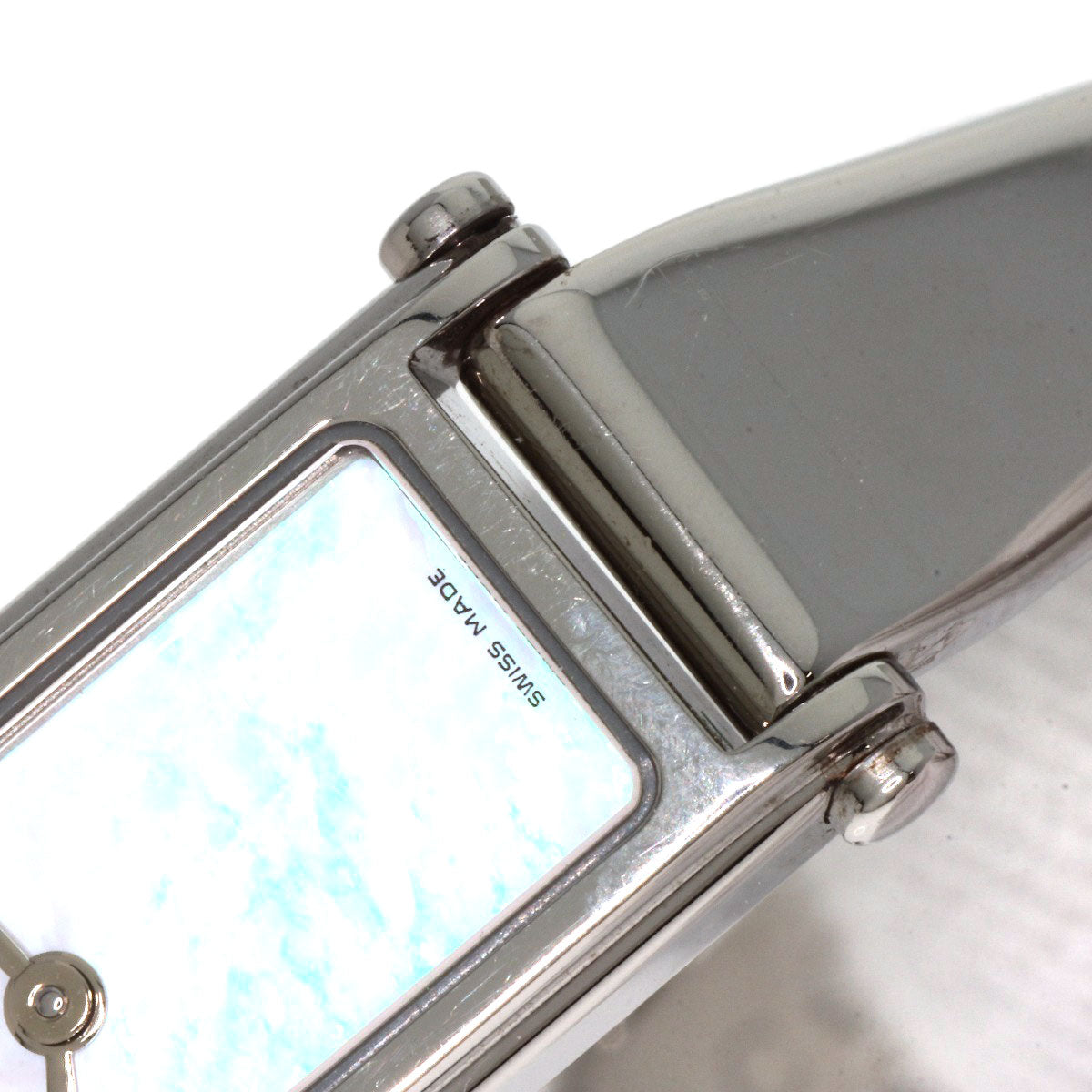 GUCCI Square Face Bangle 1P Diamond Watches 1500L Stainless Steel/Stainless Steel Ladies