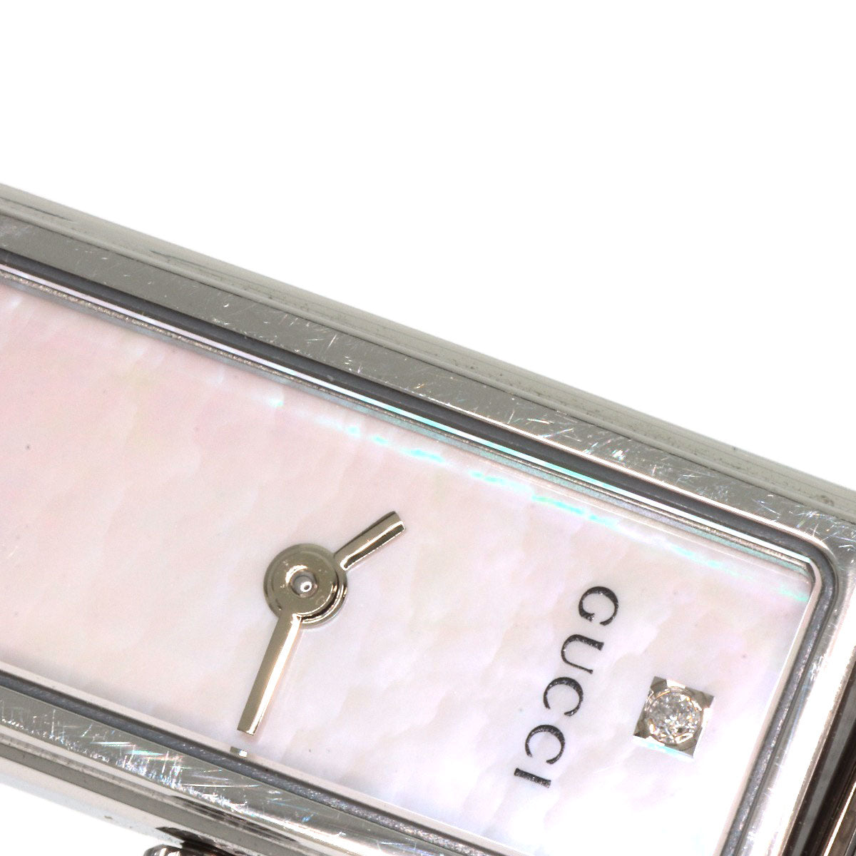 GUCCI Square Face Bangle 1P Diamond Watches 1500L Stainless Steel/Stainless Steel Ladies