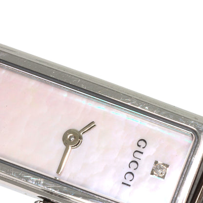 GUCCI Square Face Bangle 1P Diamond Watches 1500L Stainless Steel/Stainless Steel Ladies