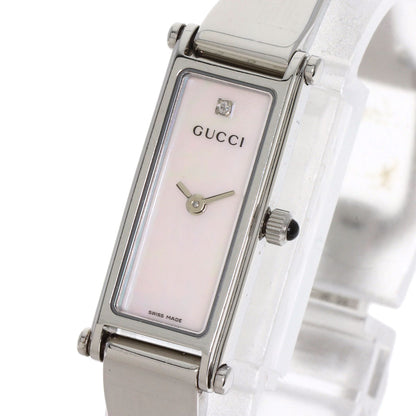 GUCCI Square Face Bangle 1P Diamond Watches 1500L Stainless Steel/Stainless Steel Ladies
