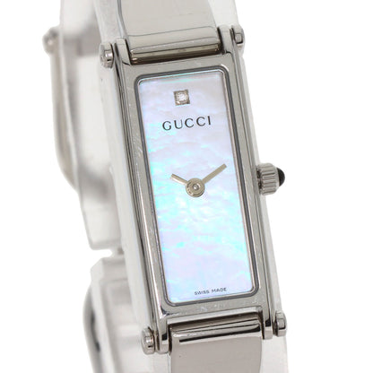GUCCI Square Face Bangle 1P Diamond Watches 1500L Stainless Steel/Stainless Steel Ladies