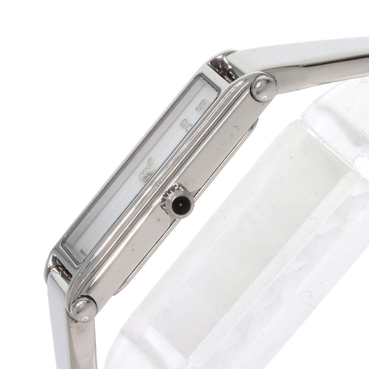 GUCCI Square Face Bangle 1P Diamond Watches 1500L Stainless Steel/Stainless Steel Ladies