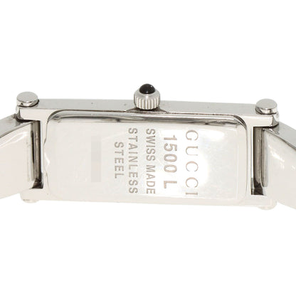 GUCCI Square Face Bangle 1P Diamond Watches 1500L Stainless Steel/Stainless Steel Ladies