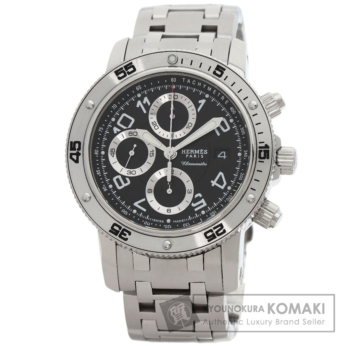 HERMES Clipper Mechanical Diver Chronograph Watches CP2.910 Stainless Steel/Stainless Steel mens