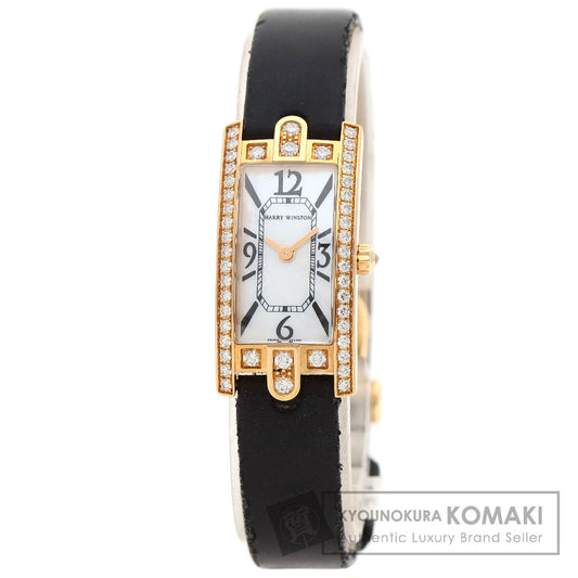 HARRY WINSTON Avenue C Mini Watches AVCQHM16 K18 Pink Gold/Satin Ladies