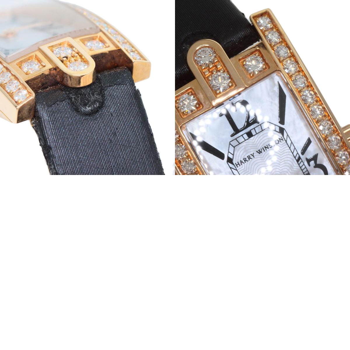 HARRY WINSTON Avenue C Mini Watches AVCQHM16 K18 Pink Gold/Satin Ladies