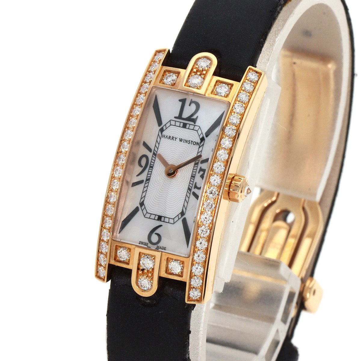 HARRY WINSTON Avenue C Mini Watches AVCQHM16 K18 Pink Gold/Satin Ladies