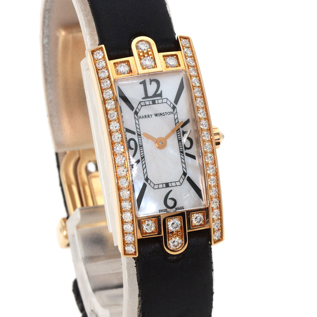 HARRY WINSTON Avenue C Mini Watches AVCQHM16 K18 Pink Gold/Satin Ladies