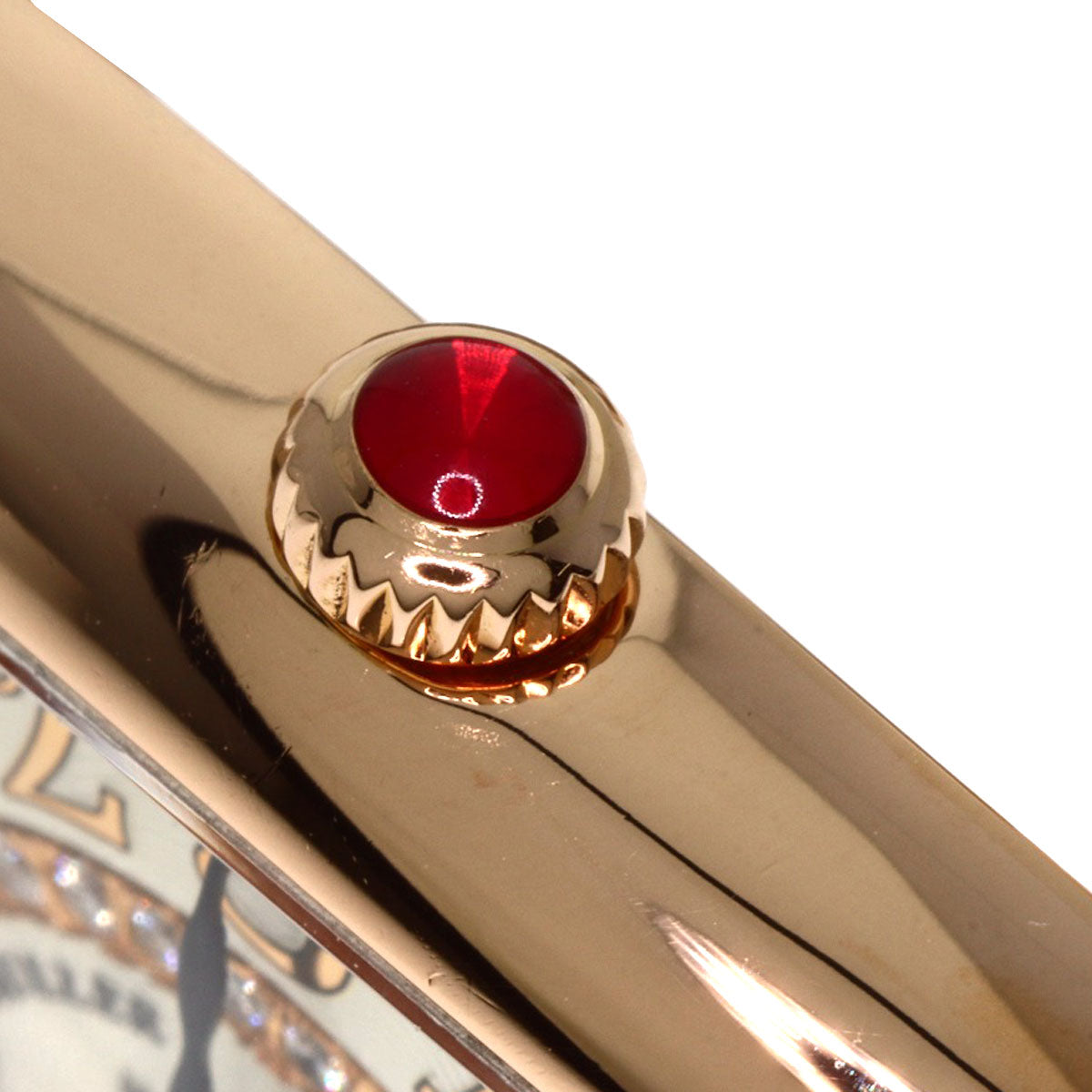 FRANCK MULLER TONNEAU CURVEX Relief Diamond Watches 1752QZRELCD1R K18 Pink Gold/Leather Ladies