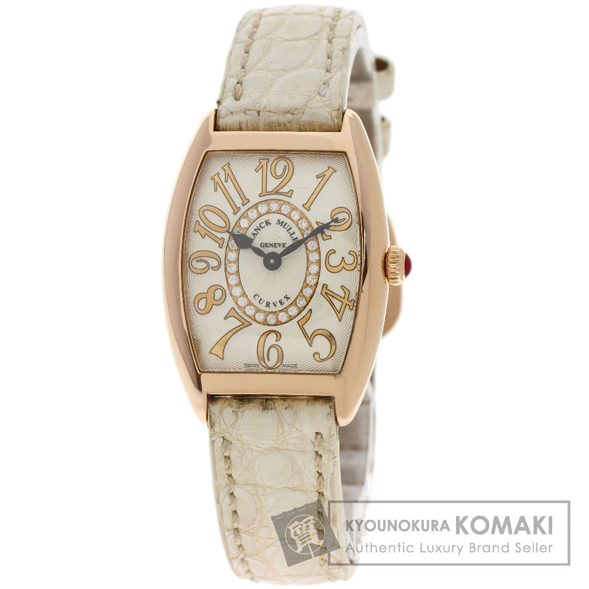 FRANCK MULLER TONNEAU CURVEX Relief Diamond Watches 1752QZRELCD1R K18 Pink Gold/Leather Ladies
