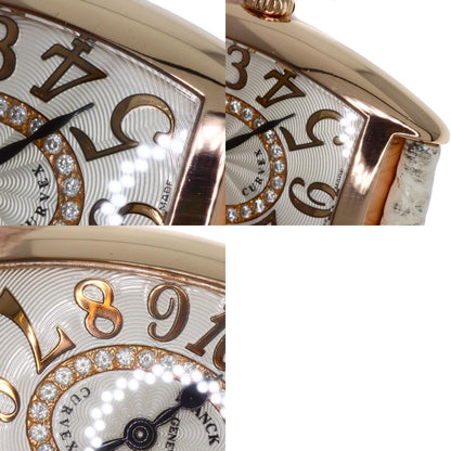 FRANCK MULLER TONNEAU CURVEX Relief Diamond Watches 1752QZRELCD1R K18 Pink Gold/Leather Ladies