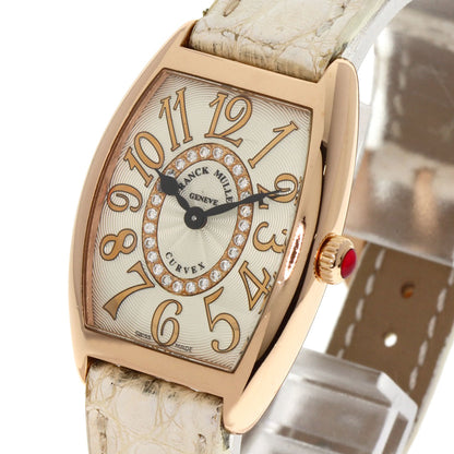 FRANCK MULLER TONNEAU CURVEX Relief Diamond Watches 1752QZRELCD1R K18 Pink Gold/Leather Ladies