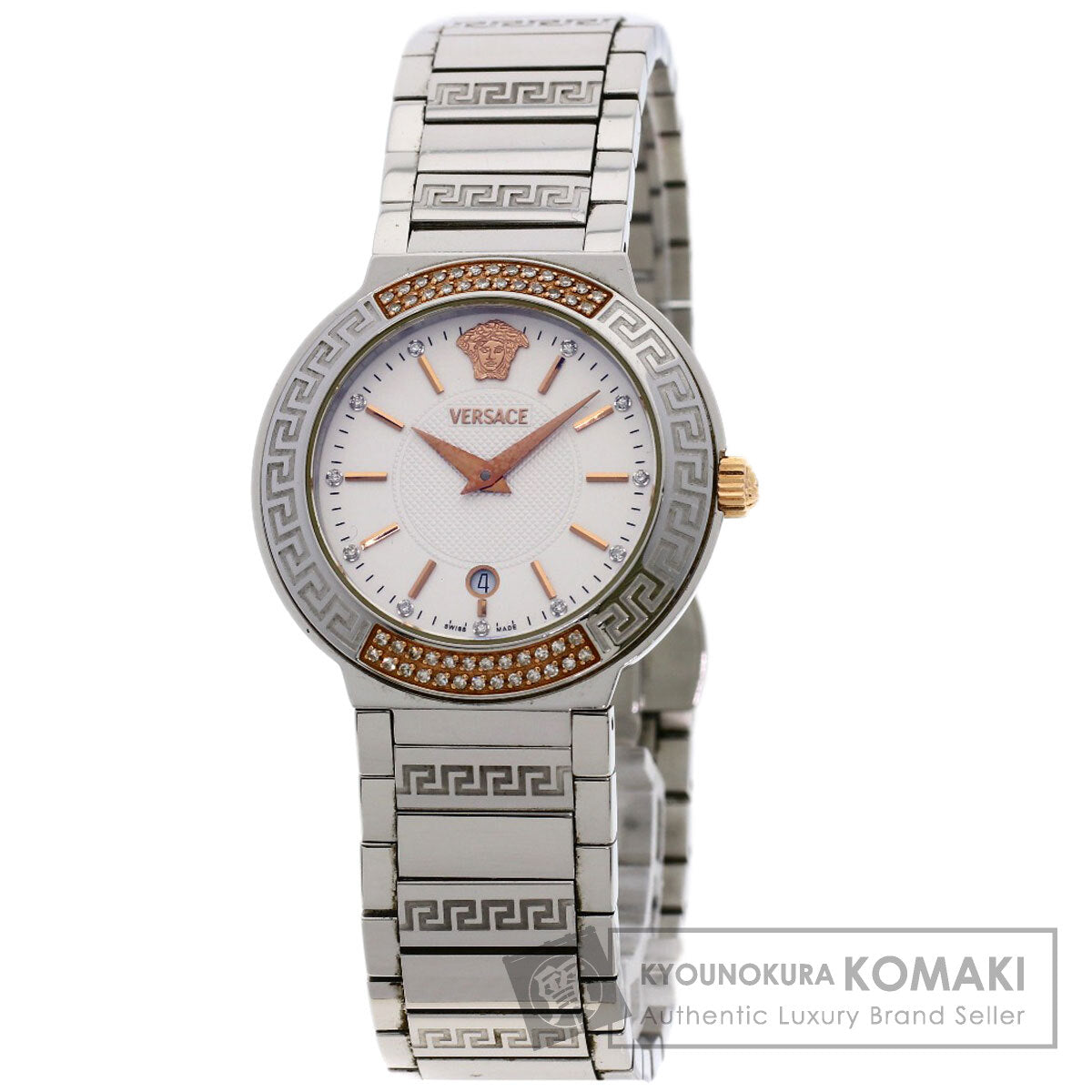 VERSACE Logo motif Watches ZSQ81 Stainless Steel/Stainless Steel Ladies