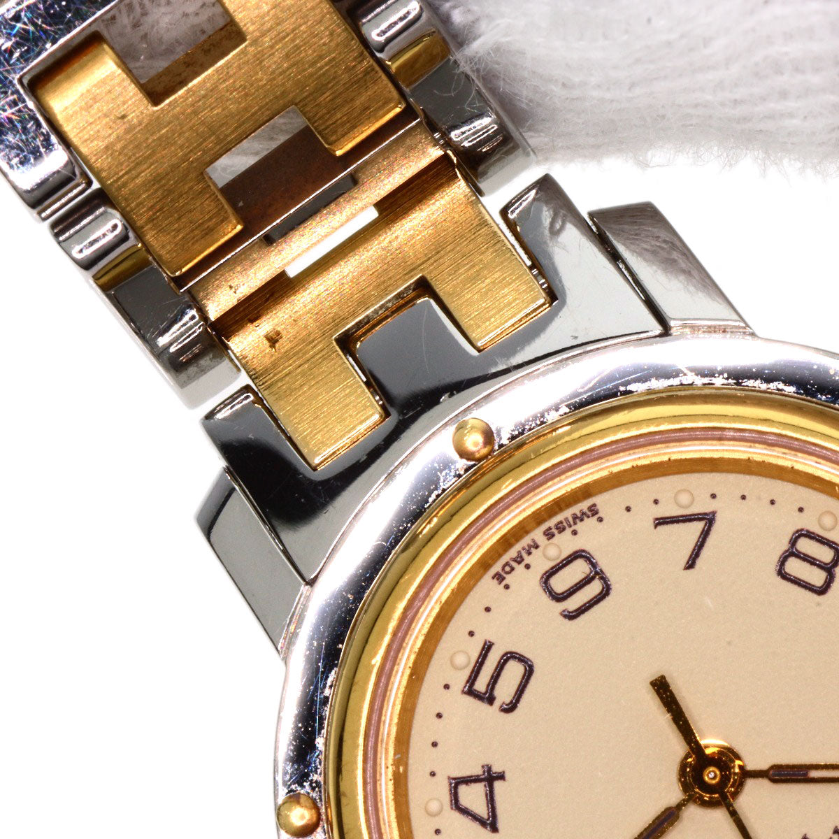 HERMES Clipper Old Belt Watches CL4.220 Stainless Steel/Two-Tone  Ladies