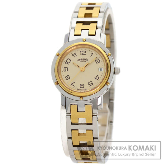 HERMES Clipper Old Belt Watches CL4.220 Stainless Steel/Two-Tone  Ladies