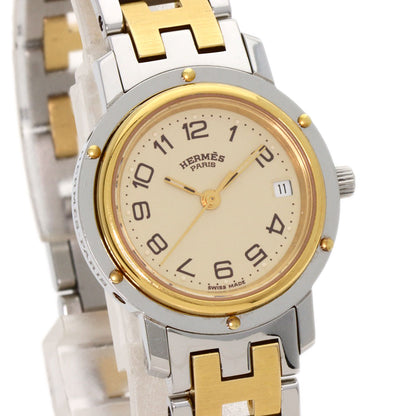 HERMES Clipper Old Belt Watches CL4.220 Stainless Steel/Two-Tone  Ladies