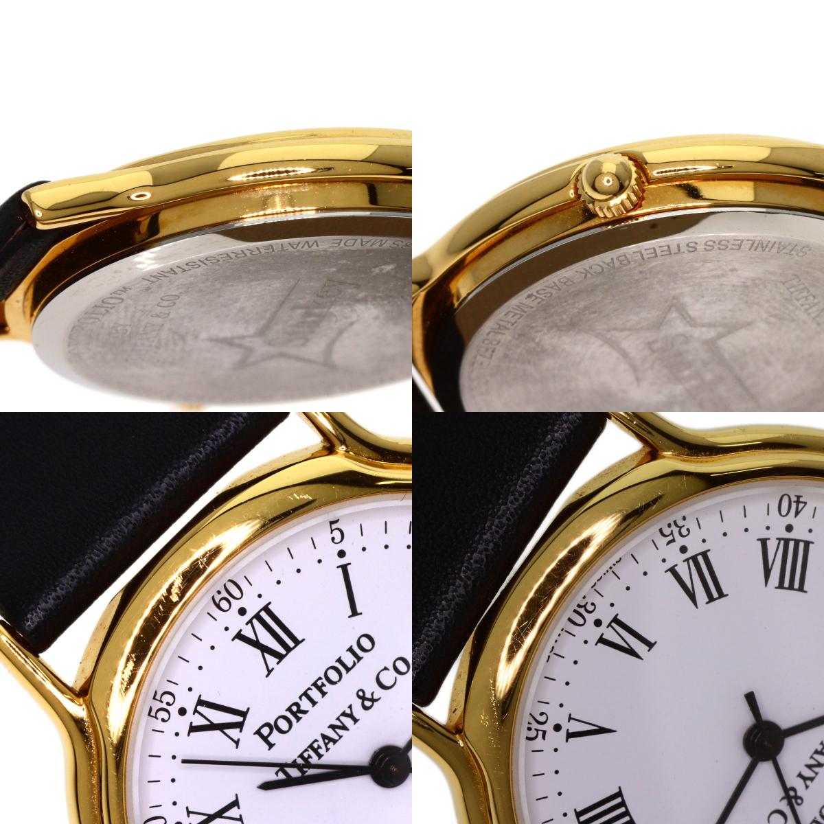 TIFFANY&Co. portfolio Watches Gold Plated/Leather Boys