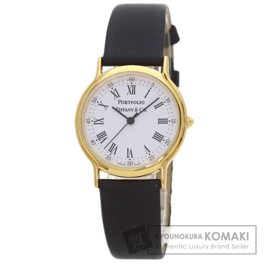TIFFANY&Co. portfolio Watches Gold Plated/Leather Boys