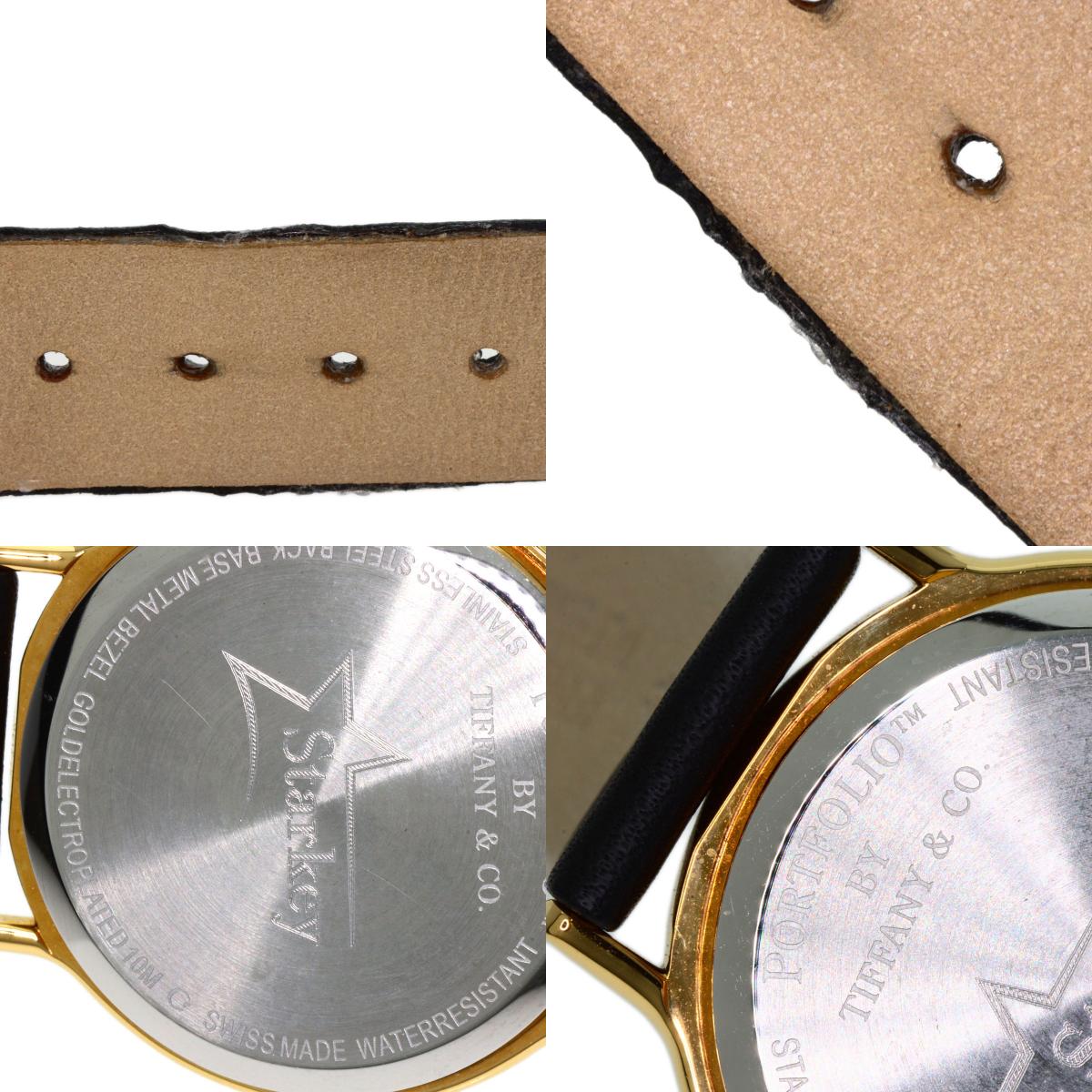 TIFFANY&Co. portfolio Watches Gold Plated/Leather Boys