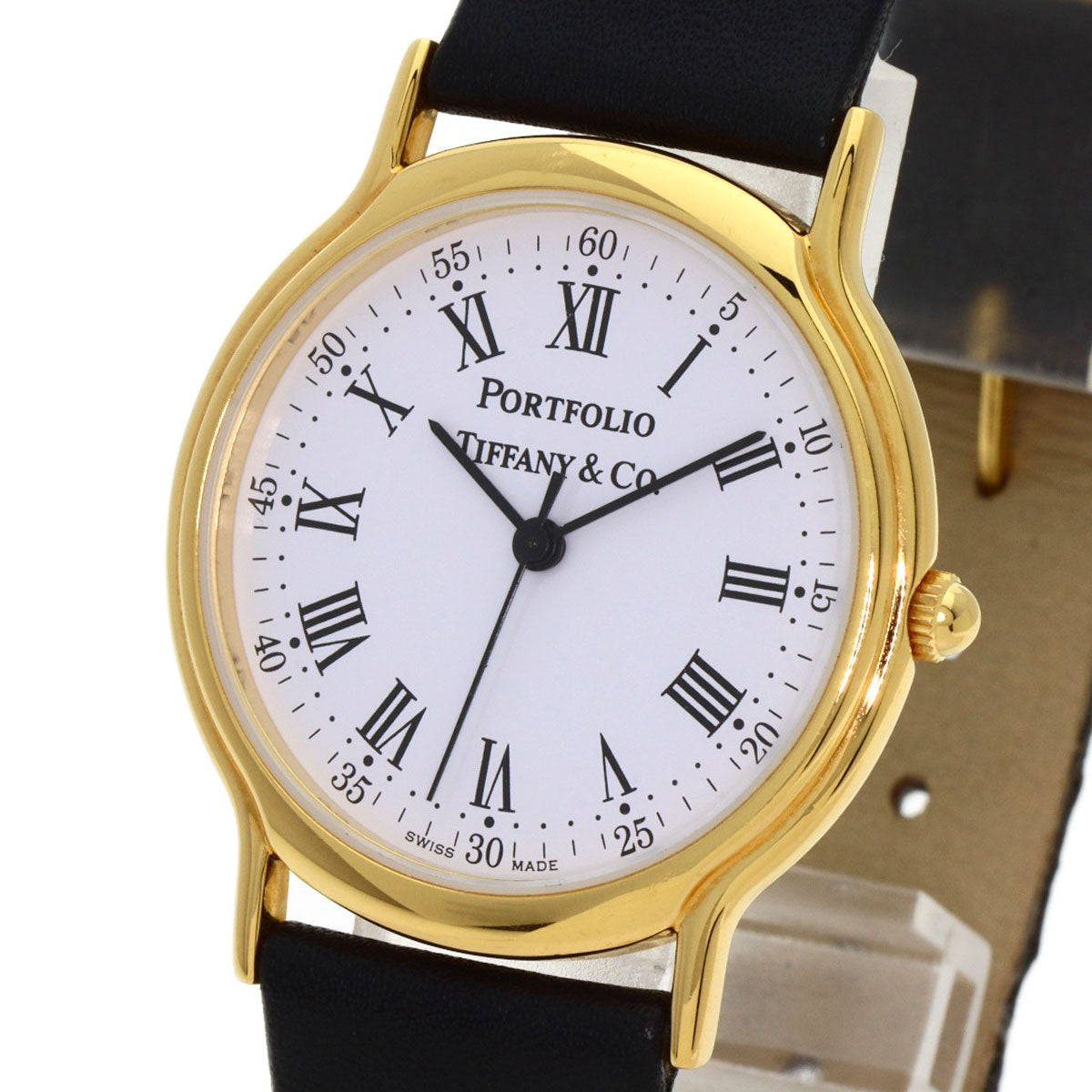TIFFANY&Co. portfolio Watches Gold Plated/Leather Boys