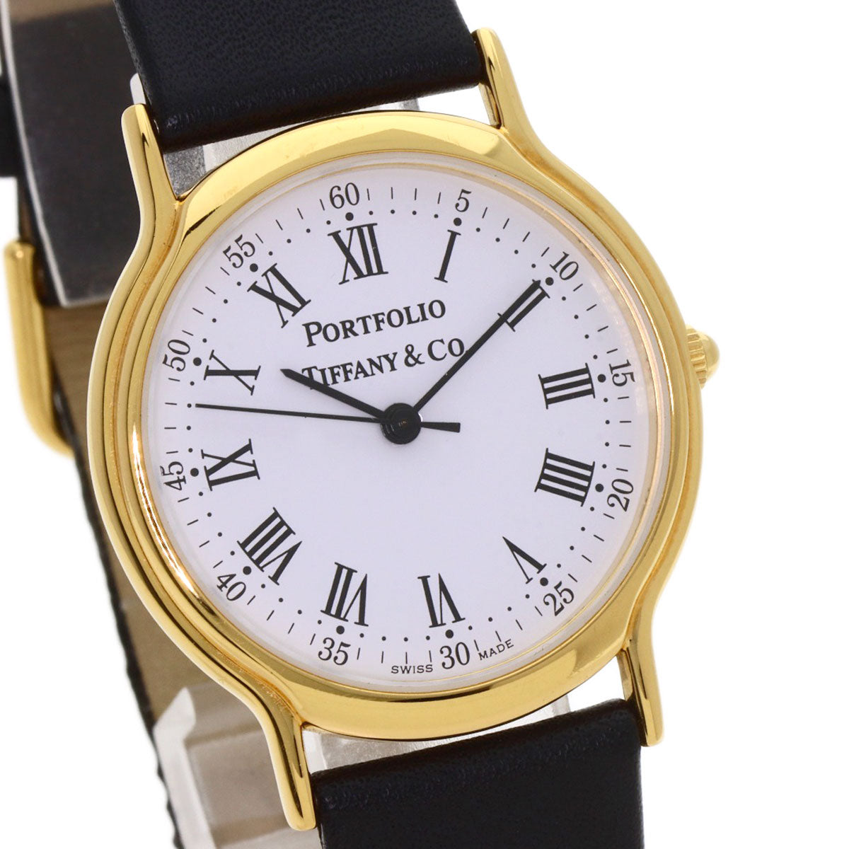 TIFFANY&Co. portfolio Watches Gold Plated/Leather Boys