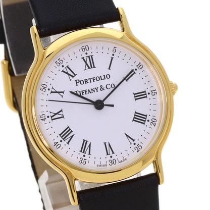 TIFFANY&Co. portfolio Watches Gold Plated/Leather Boys