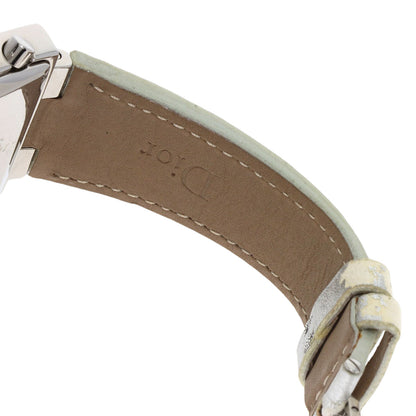 CHRISTIAN DIOR Riva Sparkling Chronograph Watches D81-101 Stainless Steel/Leather Ladies