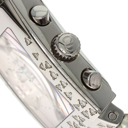 CHRISTIAN DIOR Riva Sparkling Chronograph Watches D81-101 Stainless Steel/Leather Ladies
