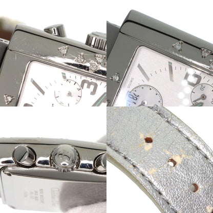 CHRISTIAN DIOR Riva Sparkling Chronograph Watches D81-101 Stainless Steel/Leather Ladies