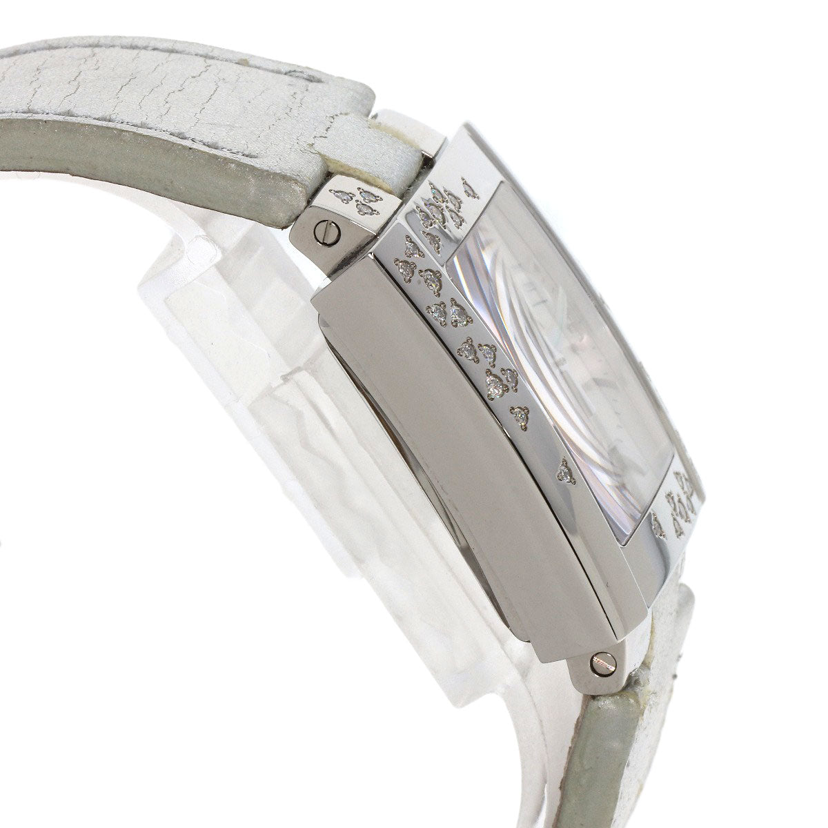 CHRISTIAN DIOR Riva Sparkling Chronograph Watches D81-101 Stainless Steel/Leather Ladies