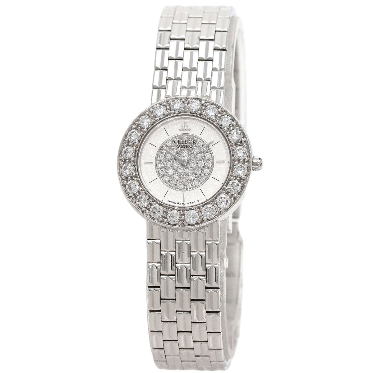 SEIKO CREDOR Bezel Dial Diamond Watches GTWE005 5A70-0380 K18 White Gold/K18 White Gold Ladies